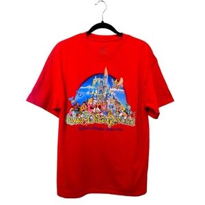 Walt Disney World Red Tee Shirt Large Hanes Cotton “where dreams come true”